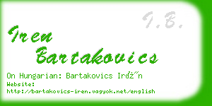 iren bartakovics business card